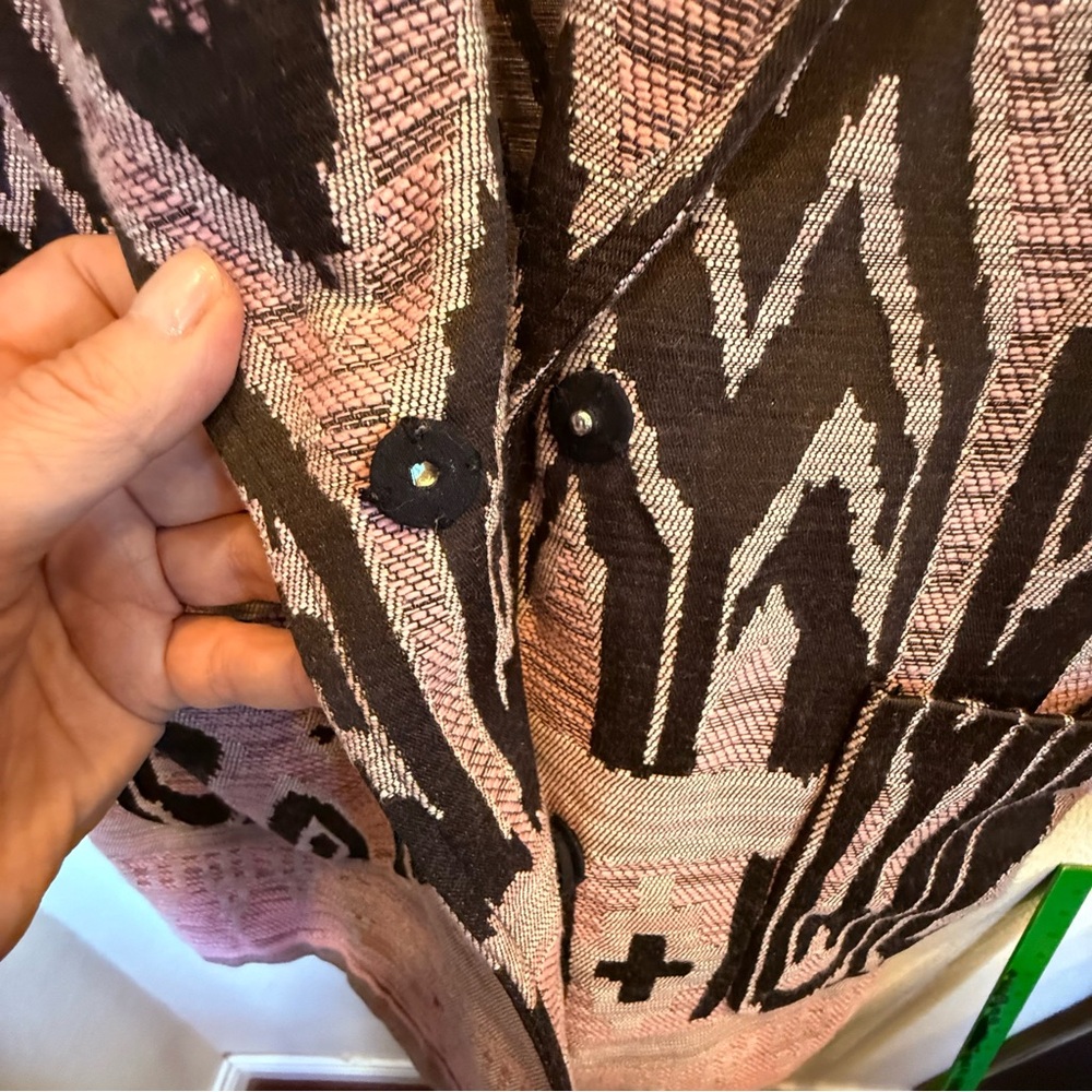 Scotch & Soda Pink and Brown Aztec Jacquard Blazer sz L - Picture 8 of 11